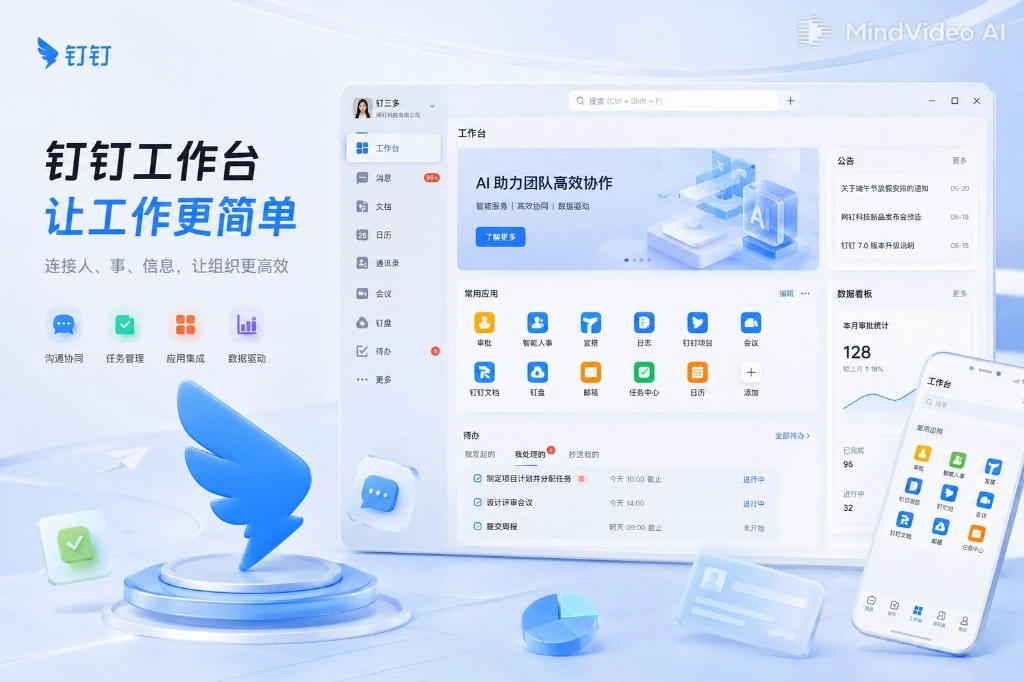 钉钉电脑版即时通讯协作界面